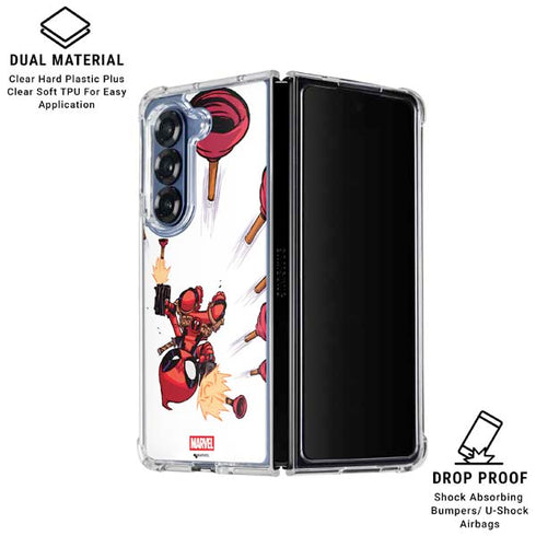 Marvel Deadpool Babypool Shooting Galaxy Z Fold6 Clear Case